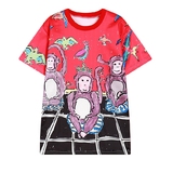 2016新款欧美童趣手绘三只猴子猴年情侣装纯棉男女装短袖t恤T2821