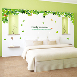 电视背景墙面墙壁装饰贴画创意风景贴纸墙贴清新绿树超大客厅沙发