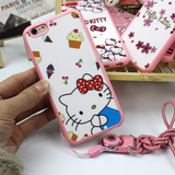 Holle KittyiPhone5s手机壳挂绳iPhone6plus硅胶套卡通6s可爱软壳