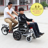 泰合双人护理型电动轮椅车带自行车老年人残疾人代步车四轮电动车