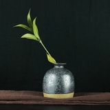 日式现代花瓶 禅意新中式黑色陶瓷花瓶 摆件 餐桌插花 装饰花器