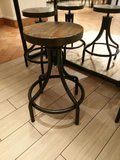 LOFT工业风铁艺实木吧凳美式复古星巴克咖啡厅升降吧椅餐椅矮凳子