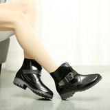 时尚韩版马丁雨鞋女士短筒防水短靴胶鞋平跟雨靴低帮水鞋搭扣套鞋