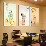 日本艺妓装饰画料理店挂画浮世绘仕女图榻榻米壁画寿司店无框画
