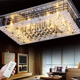 LED客厅灯 长方形水晶灯具大气吸顶灯卧室灯温馨现代简约七彩大灯