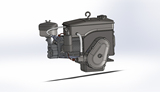 165F单缸柴油发动机3D三维模型图 STEP格式 内燃机 引擎