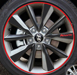 贴纸现代朗动专用轮毂贴改装碳纤维装饰轮胎 汽车贴花防刮保护车