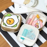 韩国正品卡通懒蛋方形化妆包可爱首饰包随身迷你收纳包女便携手包
