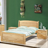 环保松木儿童床1.2米全实木儿童卧室家具原木安全单人小床公主床