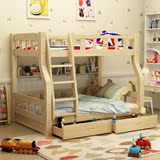 儿童高低床梯柜床实木子母床多功能组合床上下铺高架床简易双层床