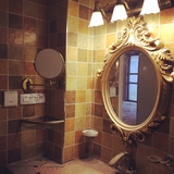 特价包邮 卫浴椭圆洗脸卫生间欧式浴室镜 地中海装饰壁挂防水镜子