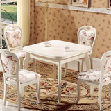 欧式小户型可折叠伸缩实木餐桌椅子组合6人现代简约田园桌子送装