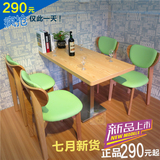 田园风咖啡厅奶茶甜品店桌椅水曲柳实木餐椅高档西餐厅桌椅 组合