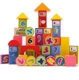 木制积木儿童益智早教40粒数字认数积木质玩具