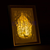 梦幻鹿之森林影画 相框式夜灯台灯可挂墙 创意摆设卧室床头办公室