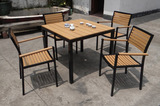 庭院户外 咖啡厅 露台 休闲塑木餐桌椅 韩式 休闲椅