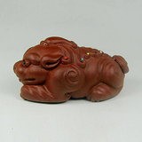 特价正品/宜兴现代紫砂艺术茶宠古玩雕塑摆件杂件清水泥卧狮