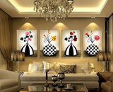 现代客厅装饰画 卧室餐厅走廊无框画 抽象花瓶挂画 壁画墙画欧式