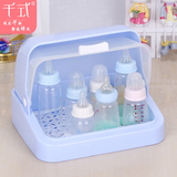 婴儿奶瓶收纳箱宝宝餐具防尘翻盖储存盒母婴用品干燥架碗筷沥水盒