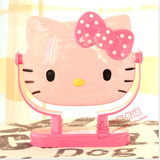 Hello kitty 粉色可爱 旋转化妆镜子台镜 卡通旋转镜子 台式单面