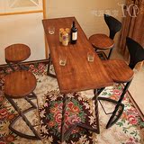 独特品质简易吧台桌客厅家用吧台高脚吧台桌美式铁艺实木吧桌椅组