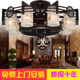 新中式风扇吊灯负离子古典客厅灯风扇灯隐形吊扇灯LED吸顶餐厅灯