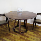 欧式餐桌进口老榆木家北欧餐桌实木餐桌椅组合圆形餐桌6人4人圆桌