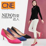 CNE2015高跟鞋尖头秋季新款女鞋秋性感绒面细跟单鞋6T68652