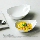 西餐陶瓷碗水果碗沙拉碗 纯白色面碗创意点心碗家用餐具汤碗汤盘