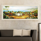 自油自画 数字油画diy 大幅手绘客厅风景欧式装饰画 情定地中海