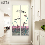 新中式禅意装饰画抽象水墨客厅三拼有框挂画艺术微喷三连壁画墙画