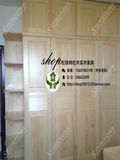 厂家直销环保樟子松木实木家具可全屋定做实木四门转角衣柜壁柜