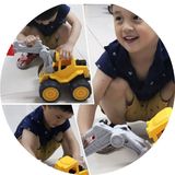 塑料超大号环保工程车挖掘机模型儿童玩具仿真滑行挖土机汽车耐摔