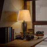 邦镇美式铁艺复古台灯现代简约酒店样板房卧室床头布艺装饰台灯
