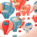 10个包邮儿童生日热气球灯笼场地装饰婚礼布置装饰可爱造型灯笼