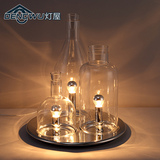 灯屋 复古工业后现代客厅餐厅艺术台灯创意个性吧台玻璃瓶台灯