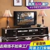 欧式电视柜实木雕花新古典黑色白色电视柜现代简约电视柜客厅家具