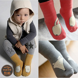 婴儿袜子秋冬加厚宝宝地板袜 卡通动物儿童防滑袜子 男女童毛圈袜
