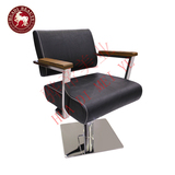 新款黑色木扶手油压椅升降剪发椅美发理容椅专业发廊厂家直销