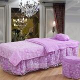 韩式公主蕾丝 紫色粉色美容床罩包邮 美容床罩四件套蕾丝边定做