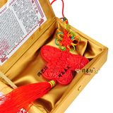 北京传统漆雕中国结挂件红漆器挂饰平安车挂外事商务小礼品