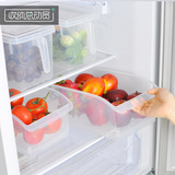 日本进口厨房整理箱食物收纳盒冰箱塑料置物筐塑料筐收纳筐收纳篮