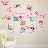 10框粉色欧式组合相框实木挂墙个性创意卧室幼儿园装饰特价照片墙