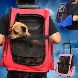 包邮宠物拉杆包拉杆箱双肩狗狗背包外出便携宠物泰迪贵宾包猫狗包