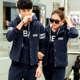 情侣装套装冬装205新款韩版学生修身冬季卫衣三件套加厚加绒女