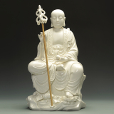 德化陶瓷地藏王佛像摆件白瓷娑婆三圣 地藏佛像地藏菩萨化煞辟邪