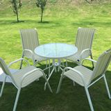 铁艺白色特斯林户外休闲室外花园阳台庭院露天桌椅家具组合太阳伞