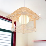 美式现代创意鸟笼鸟巢个性艺术藤艺编阳台餐厅吊灯咖啡厅单头吊灯