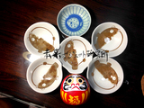 日本进口 创意美浓烧陶瓷碗 水墨餐具 河豚鱼 可爱和风日式酱料碟