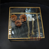 可立特外贸家居饰品美式复古铜边玻璃展示收纳盒首饰盒装饰饰品盒